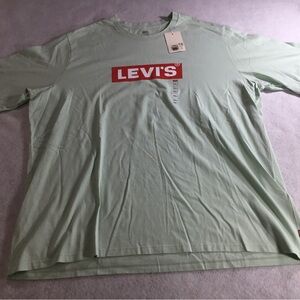 Levi's Mint Green Short Sleeve Tee with Red Logo 3XLT NWT